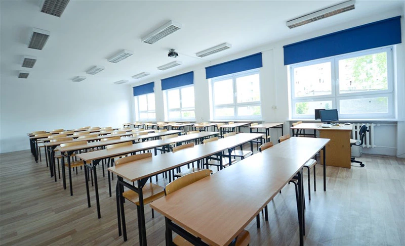 Sala, w której odbywają się wykłady i zajęcia teoretyczne w Wyższej Szkole Kosmetyki i Nauk o Zdrowiu
